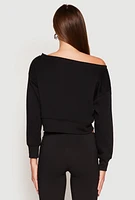 Womens Off The Shoulder Sweatshirt, L
