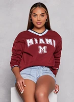 Womens City Graphic V Neck Pullover Sweatshirt,