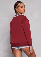 Womens City Graphic V Neck Pullover Sweatshirt,