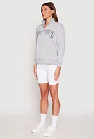 Womens Zip Mock Neck City Pullover Sweatshirt, Grey, Size M