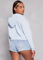 Womens City Graphic Zip Front Hooded Sweatshirt,
