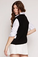 Womens Iris Wool Sweater Vest, Black, Size M