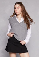 Womens Iris Wool Sweater Vest, Grey,