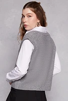 Womens Iris Wool Sweater Vest, Grey,