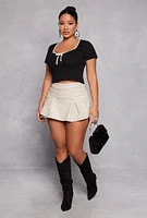 Womens Contrast Trim Bow Detail Crop Top, Black, Size M
