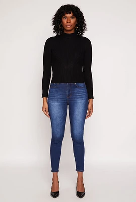 Womens Rib Knit Turtleneck Sweater, M