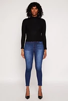 Womens Rib Knit Turtleneck Sweater, M