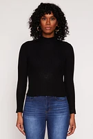 Womens Rib Knit Turtleneck Sweater, M