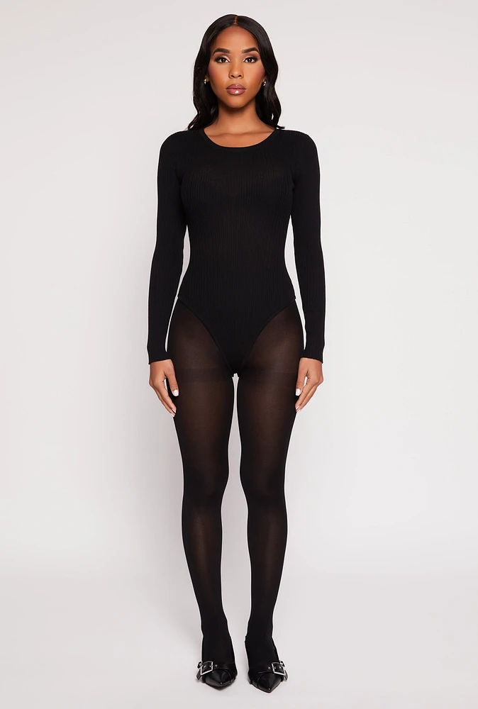 Womens Daisy Ribbed Knit Bodysuit,