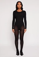 Womens Daisy Ribbed Knit Bodysuit,