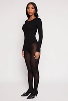 Womens Daisy Ribbed Knit Bodysuit,