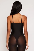 Womens Ruched Padded Bustier Bodysuit, M