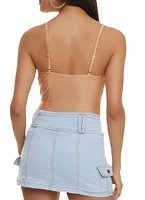 Womens Bustier Corset Bodysuit, Beige, Size S