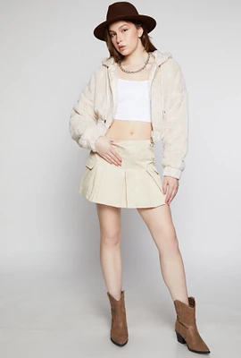 Womens Haute Monde Pleated Mini Skirt, White,