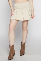 Womens Haute Monde Pleated Mini Skirt, White,