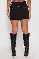 Womens Haute Monde Cargo Pocket Mini Skirt, Black, Size L