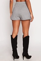 Womens Iris Houndstooth Pleated Skort, Grey,