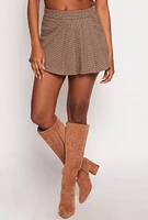 Womens Iris Houndstooth Pleated Skort, Brown, Size M