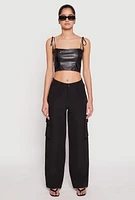 Womens Cargo Dress Pants, Black, Size M