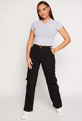 Womens Haute Monde Straight Leg Cargo Pants,