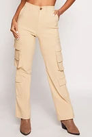 Womens Haute Monde Straight Leg Cargo Pants, Khaki,