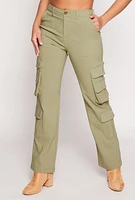 Womens Haute Monde Straight Leg Cargo Pants, Green, Size S