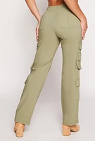 Womens Haute Monde Straight Leg Cargo Pants, Green, Size S