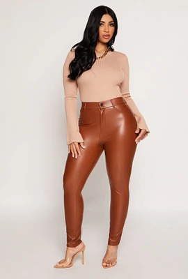 Womens Iris Faux Leather Skinny Pants,