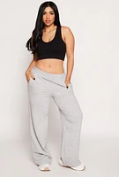 Womens Iris Wide Leg Pull On Sweatpants, Grey, Size M