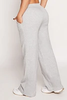 Womens Iris Wide Leg Pull On Sweatpants, Grey, Size M