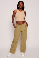 Womens Iris Wide Leg Pull On Sweatpants, Green, Size M