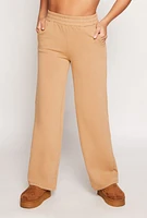Womens Iris Wide Leg Pull On Sweatpants, Khaki, Size S
