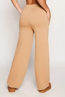Womens Iris Wide Leg Pull On Sweatpants, Khaki, Size S