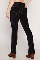 Womens Almost Famous Velvet Flocked Boot Leg Jeans, 5