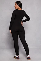 Womens Daisy Long Sleeve Catsuit,