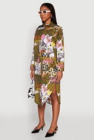 Womens Spoon Jeans Graffiti Print Shirt Dress, M