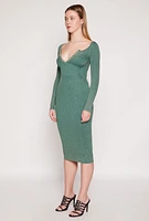 Womens Daisy Acid Wash Grommet Notch Neck Dress, Green, Size L