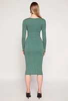 Womens Daisy Acid Wash Grommet Notch Neck Dress, Green, Size L