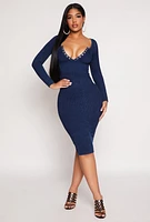Womens Daisy Acid Wash Grommet Notch Neck Dress,