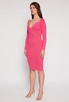 Womens Daisy Acid Wash Grommet Notch Neck Dress, L