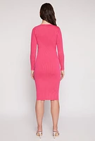 Womens Daisy Acid Wash Grommet Notch Neck Dress, L
