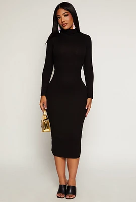 Womens Daisy Turtleneck Midi Dress,