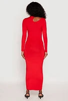 Womens Daisy Keyhole Shoulder Maxi Dress, Red, Size L