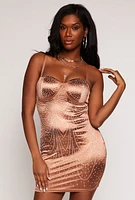 Womens Haute Monde Rhinestone Studded Bustier Dress, M