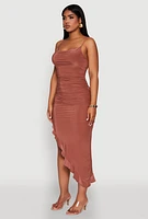 Womens Haute Monde Cowl Neck Asymmetrical Dress,