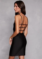 Womens Caged Back Cami Mini Dress,