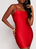 Womens Caged Back Cami Mini Dress, Red, Size M