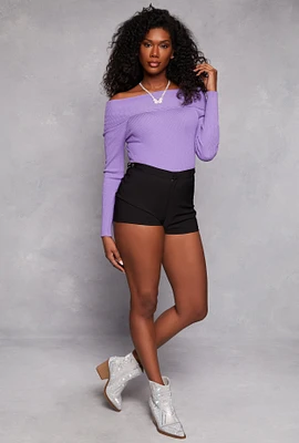 Womens Side Buckle Detail Shorts,