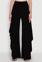 Womens Palazzo Pants with Wide Leg and Asymmetrical Design, , Size M
