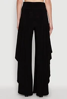 Womens Palazzo Pants with Wide Leg and Asymmetrical Design, , Size M
